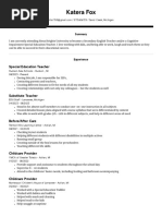 Teacher Resume