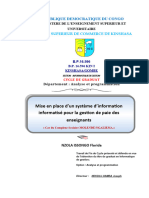 Mise en Place D'un Système D'information Informatisé Pour La Gestion de Paie Des Enseignants