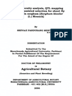 Genetic Diversity Analysis, Mapping and Marker-Assisted Selection For Shoot Fly Resistance in Sorghum Moench)