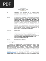 Acción de Amparo Levantamiento de Impedimento de Salida Por Sentencia Absolutoria