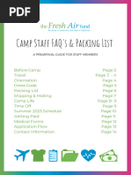 Camp Staff FAQs Packing List