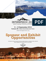 Sponsor and Exhibit Opportunities: 9 - 13 September 2012