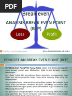 Analisis Break Even Point (Bep)