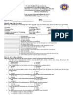 3rd Quarter Exam in Tle 7 (Food Processing)