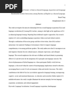 Left Out of Context: A Study On Second Language Acquisition and Language Socialization in Daily Interactions Among Teachers of English As A Second Language.