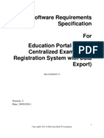 Software Requirements Specification For Education Portal (Online Centralized Examination Registration System With Data Export)