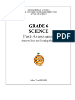 6th Grade-Post-Assessment Directions and Answer Key