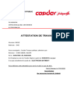 Attestation de Travail: Cosider Travaux Public Algerie