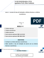 Aula 4 - Escolha Do Tipo de Fundação Critérios Técnicos e Critérios Econômicos