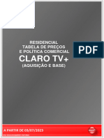 Tabela de Preços Claro TV+ Aquisição e Base 06.07.2023