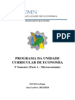 Parte Micro - Programação de Aulas de Economia 1º Ano - 2023-2024