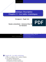 Statistique Descriptive Chapitre III Les Indices Statistiques