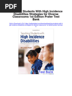 Teaching Students With High Incidence Disabilities Strategies For Diverse Classrooms 1st Edition Prater Test Bank