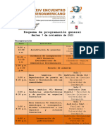 Esquema de Programación General y Mesas Temáticas