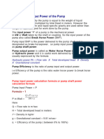 Efficiency and Input Power of The Pump