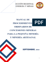 001 Manual de Procedimientos Ordinarios de Concesiones Mineras para La Pequeña Minería y Minería Artesanal