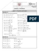 Calculus 1 Worksheets