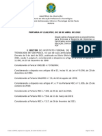 ABR - PORT - 2162 - Dispõe Regulamento e Procedimentos - Emissão de Diplomas e Certificados IFSP - PRE