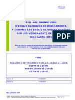 Av Is Aux Promoteurs D'Ess Ais Cliniques de Medicam Ents, Y Compris Les Ess Ais Cliniques Port Ant Sur Les Medicaments de Therap Ie Innov Ante (Mti)