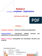 Chemistry Module 2 Application If Metal Complexes