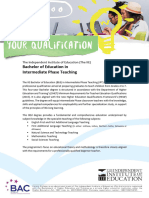 IIE Bachelor of Education in Intermediate Phase Teaching Factsheet 2019 V2 Emailable