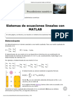 Sistemas de Ecuaciones Lineales Con MATLAB