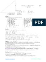 Exercices Sur Le Calcul Numérique Et Algébrique