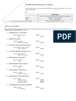 Home Office Branch Agency Accounting