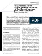 Effect of Surface Preparation On The Microstructure, Adhesion, and Tensile Properties of Cold-Sprayed Aluminum Coatings On AA2024 Substrates