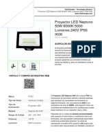 Proyector LED Neptuno 50W 6000K 5000 Lumenes 240V IP66 IK08