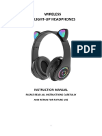 Wireless Cat Light Up Headphones: Instruction Manual