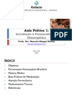 AP 1. Introdução À Farmacotécnica Homeopática