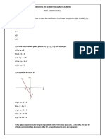 Exercícios de Geometria Analítica Retas