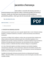 Da Herança Jacente e Herança Vacante (Família) - Artigo Jurídico - DireitoNet