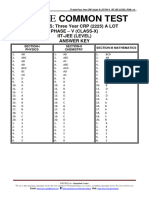 1-IITJEE PAPER-ANSWER KEY Class X Fiitjee