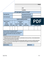 Foreign Supplier Evaluation Form