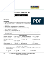 11 - Practice Test-11 For NEET