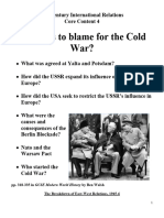 4 - Who Was To Blame For The Cold War