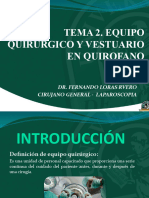 Tema 2. Equipo Quirurgico y Vestuario en Quirofano