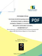 Potencialidad de Producción de Biogás para La Producción de Energía Térmica y - o Eléctrica Del Relleno Sanitario Los Ríos, Morrompulli