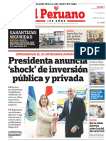 El Peruano: Presidenta Anuncia Shock' de Inversión Pública y Privada