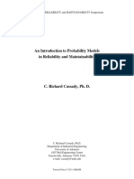 An Introduction To Probability Models in Reliability and Maintainability