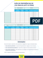 Diagramação Folhas Avaliação de Preferências