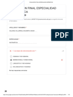 Evaluación Final Especialidad Matemática