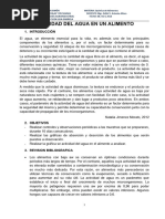 Practica N. 1 Actividad Del Agua en Un Alimento