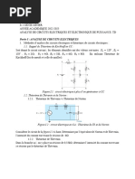 Analyse Circuits Electro P 2023 TD