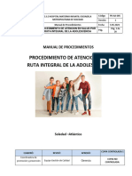 Procedimiento de Atencion Por Ruta Integral de Adolecencia