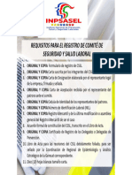 Comite de Seguridad y Salud Laboral Requisitos