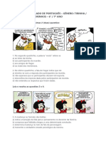 ATIVIDADE SIMULADO DE PORTUGUES - GENERO TIRINHA HISTORIA EM QUADRINHOS 6° 7o ANO PDF