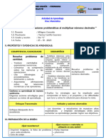 SESION DE LA MULTIPLICCIÓN Decimal